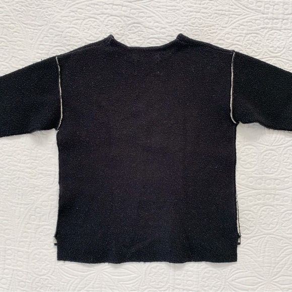Zara Boys' Knitwear Negative Tiger Sweater, Black - Picture 2 of 4